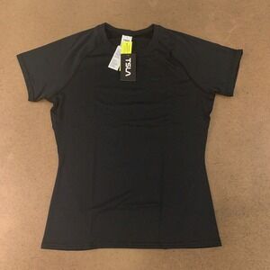 TSLA Women's Size Large Black Short Sleeve Athletic Performance Tee NWT